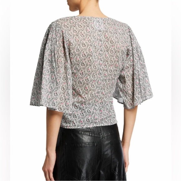 Isabel Marant Etoile Mariazo Paisley Floral Printed Cotton Blouse Top Size 36, 4 - Picture 4 of 14